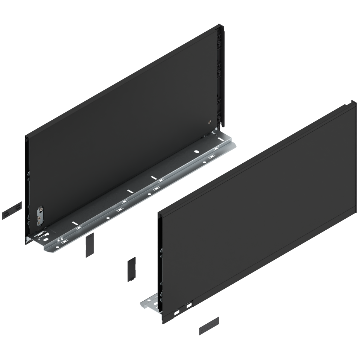 Costados LEGRABOX, altura F, longitud 500 mm, negro carbón mate