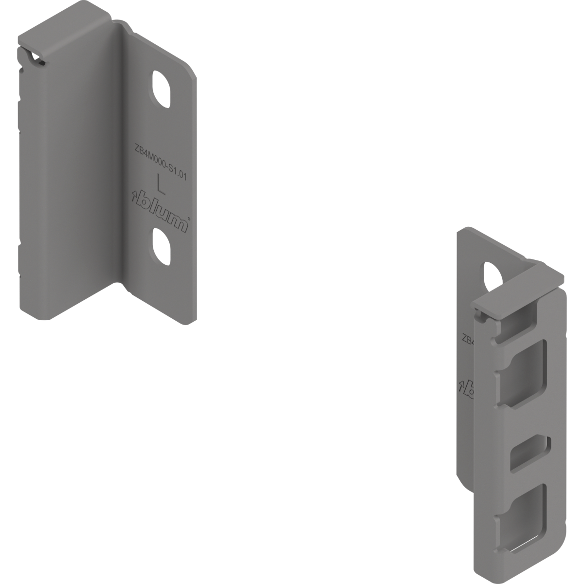 Juego de brackets posteriores para cajón MERIVOBOX, altura M, gris indium mate