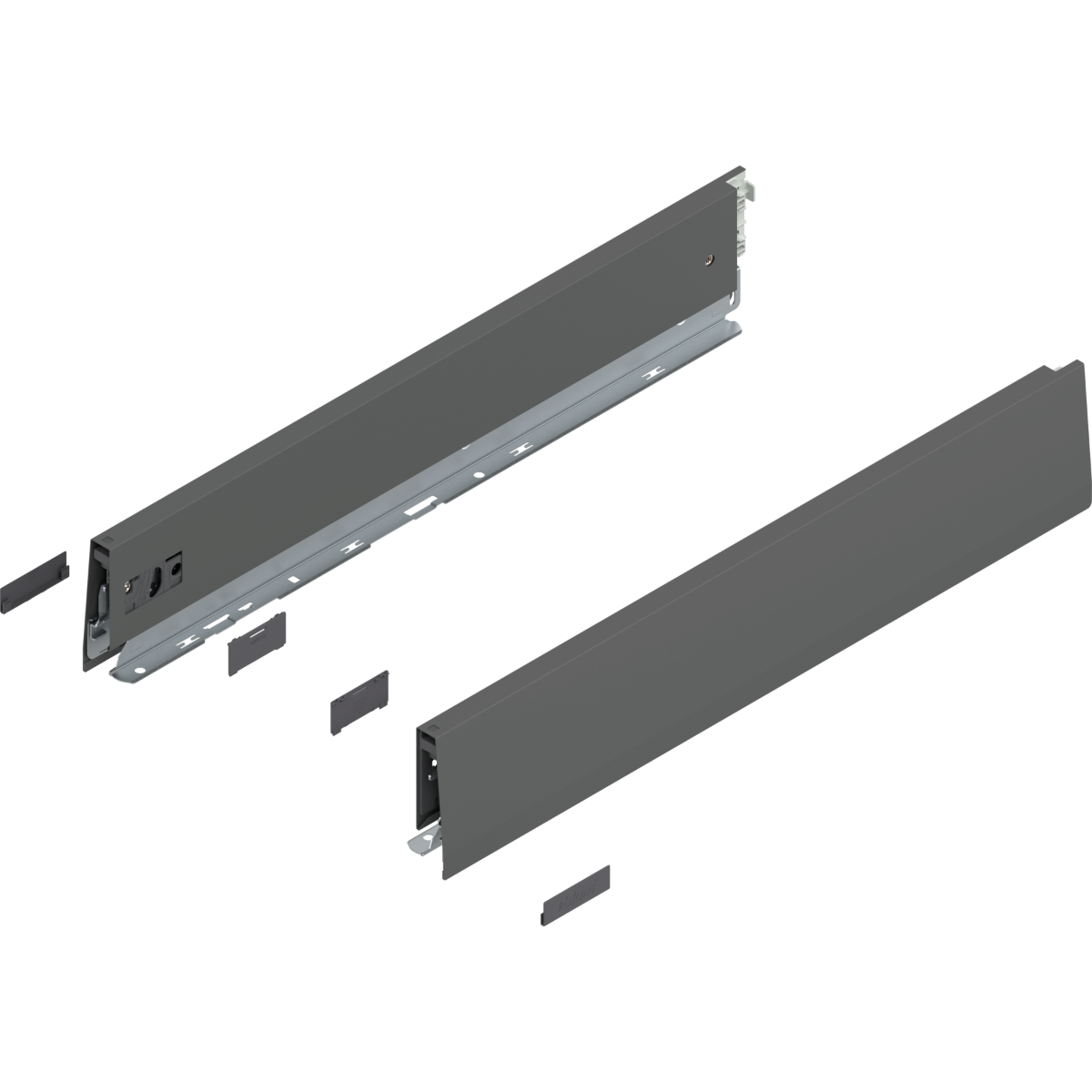 Juego de costados MERIVOBOX, altura M, longitud 500 mm, GRIS ORION MATE