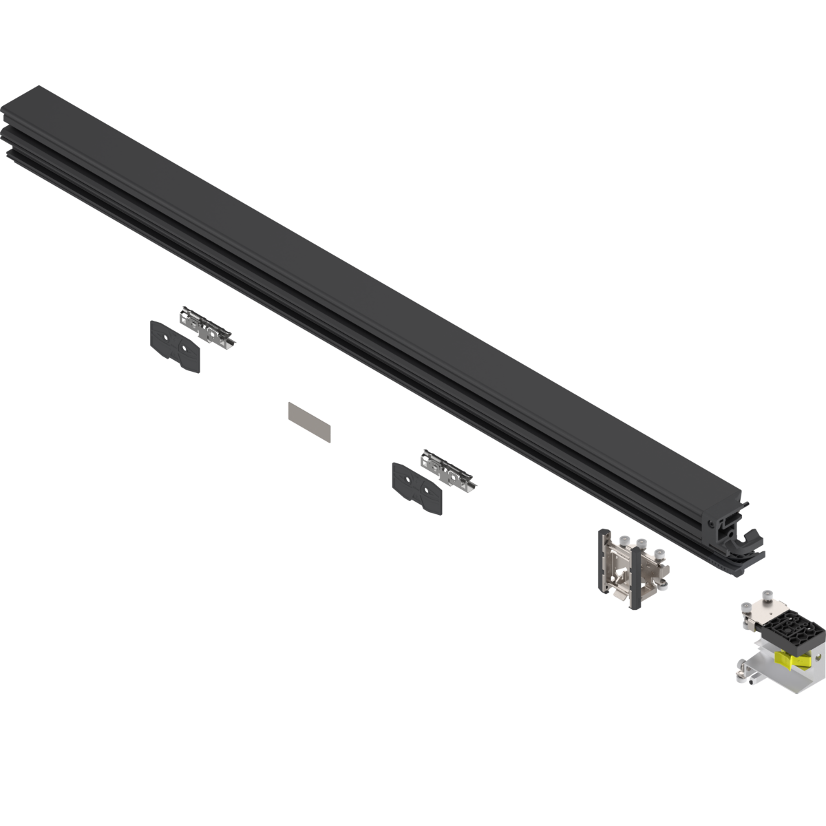 Perfiles para montaje y desplazamiento de puertas dobles REVEGO DUO, ancho interior 1350 mm, lado derecho