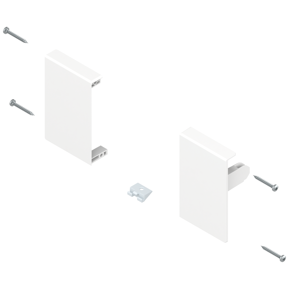 Brackets frontales ANTARO, altura M, para cajón interno, blanco seda (Hasta agotar existencias)