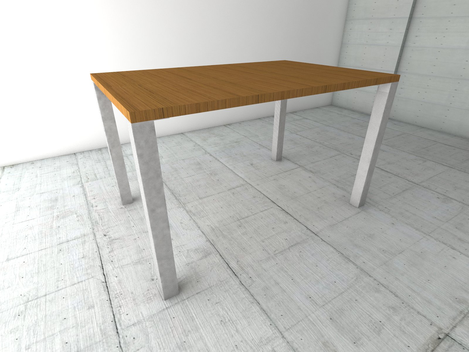 Juego de cuatro patas QUADRATA para mesa, altura de 70 cm, textura acanalada, acabado aluminio
