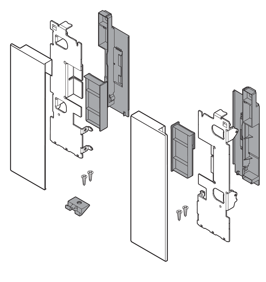 Brackets frontales LEGRABOX, altura C con elemento de diseño, negro carbón mate