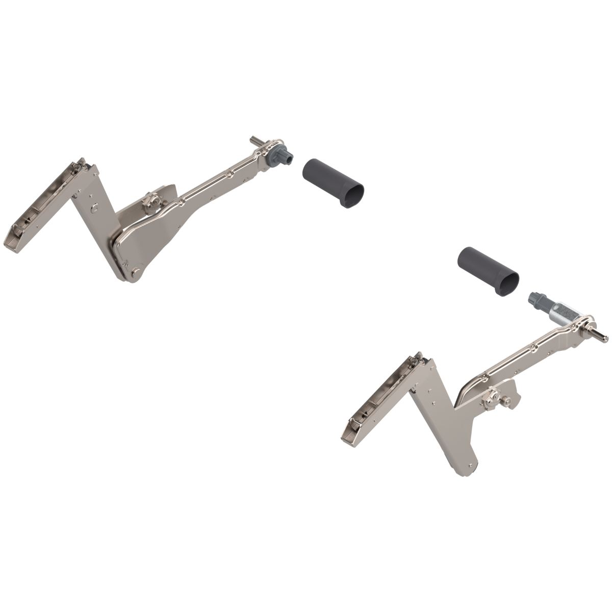 Brazos para AVENTOS HS para altura del gabinete de 350 a 800mm de altura.