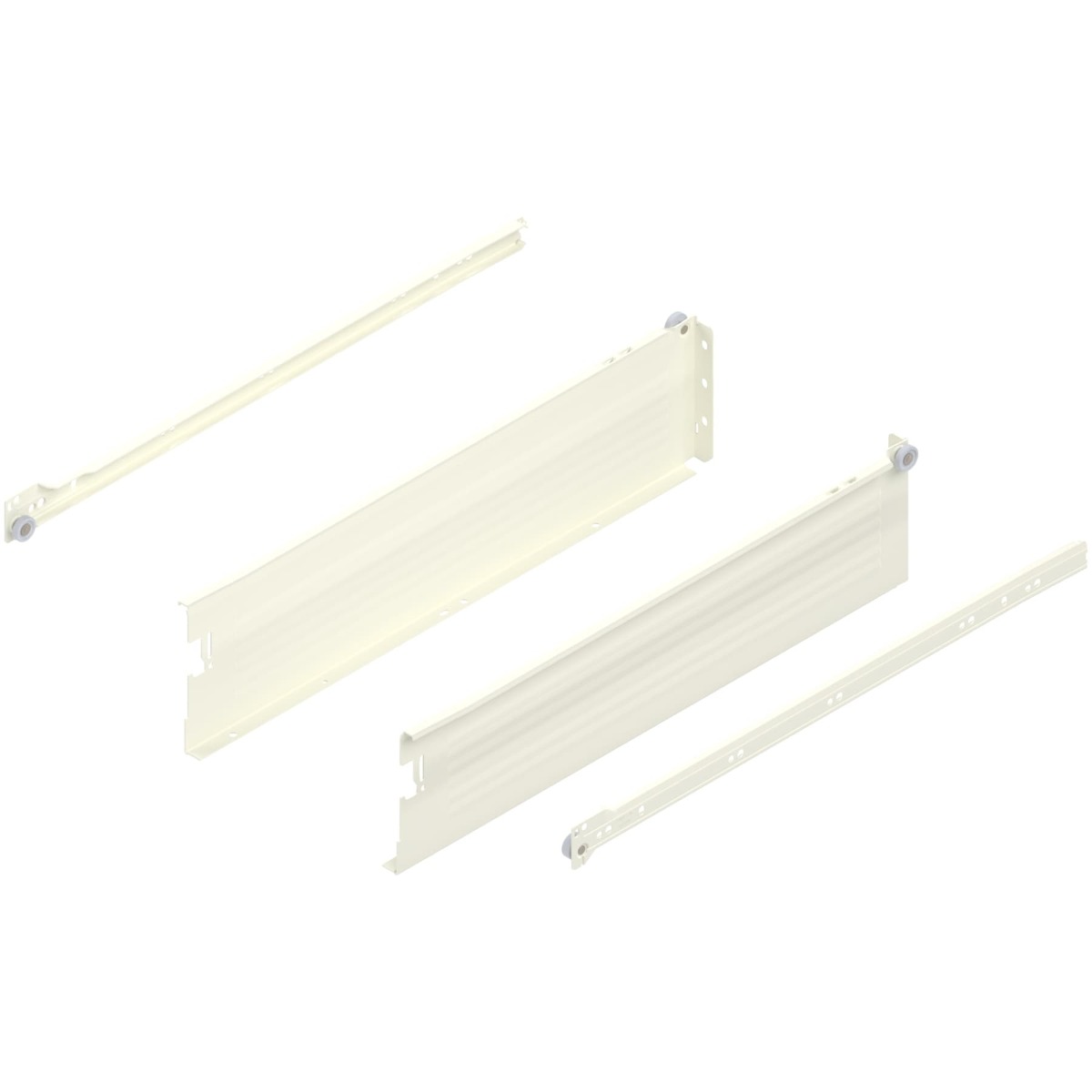 Juego de costados y correderas METABOX, altura K, longitud 500mm, blanco crema