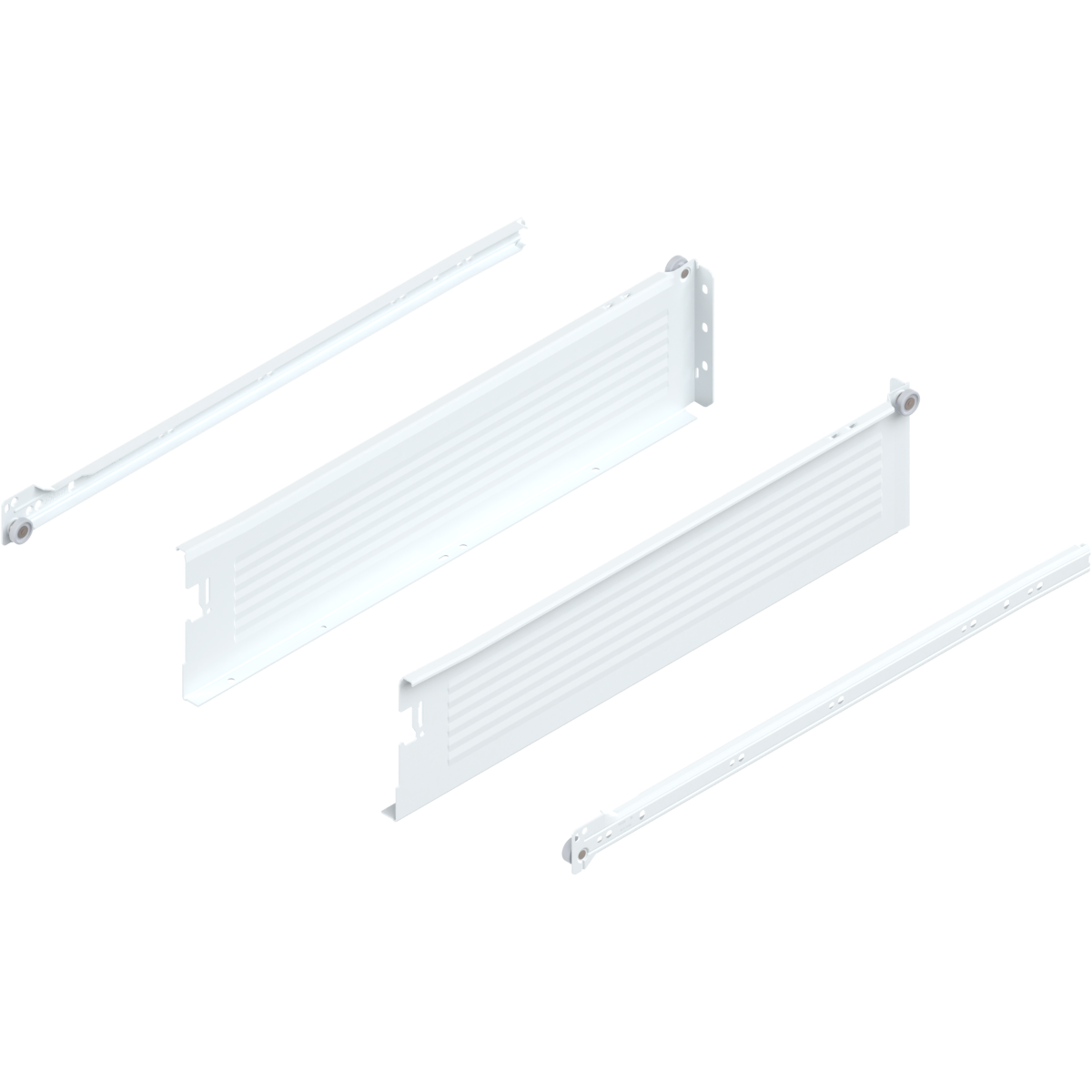 Juego de costados y correderas METABOX, altura K, longitud 500mm, blanco nieve