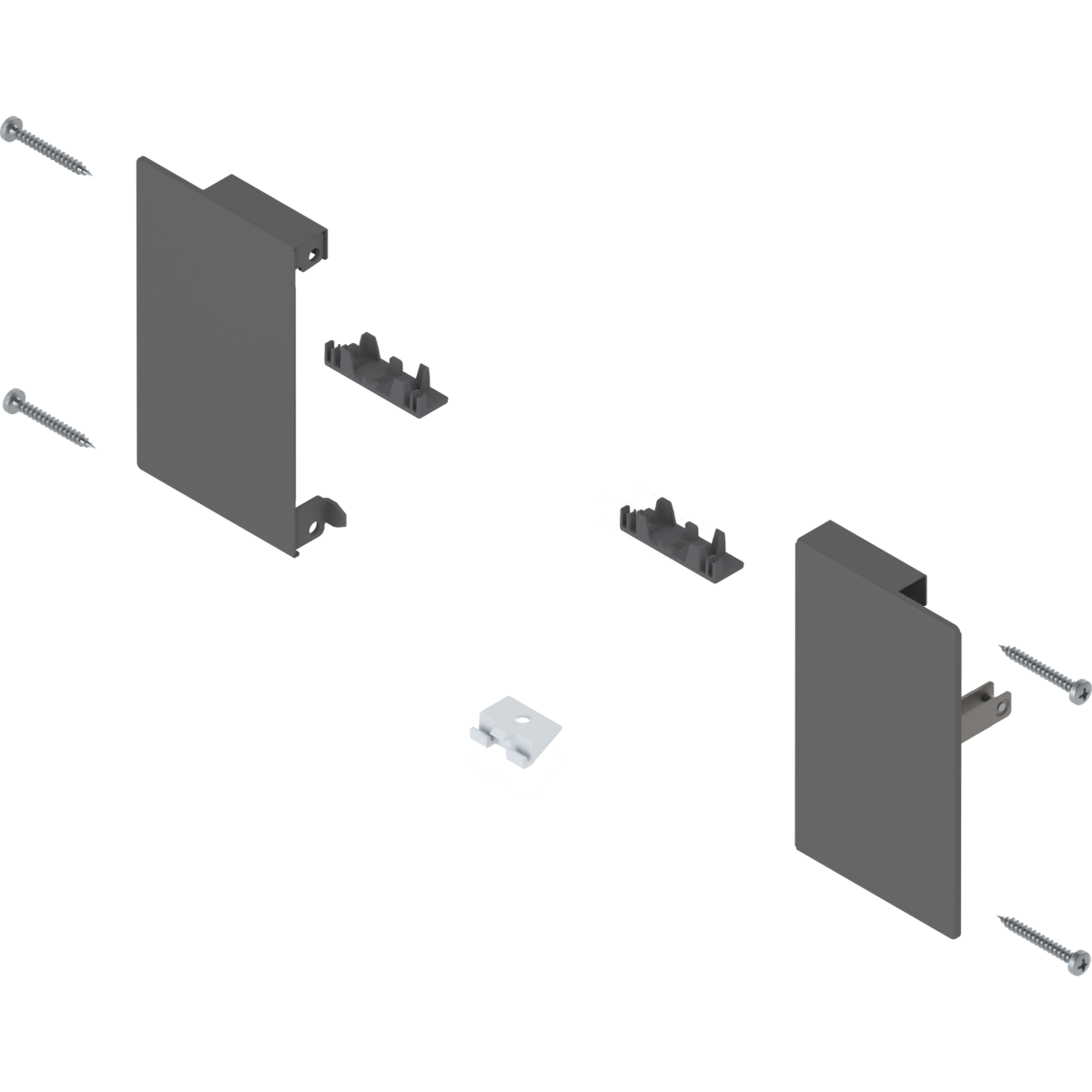 Juego de brackets frontales MERIVOBOX, altura M para cajón interior, gris orión