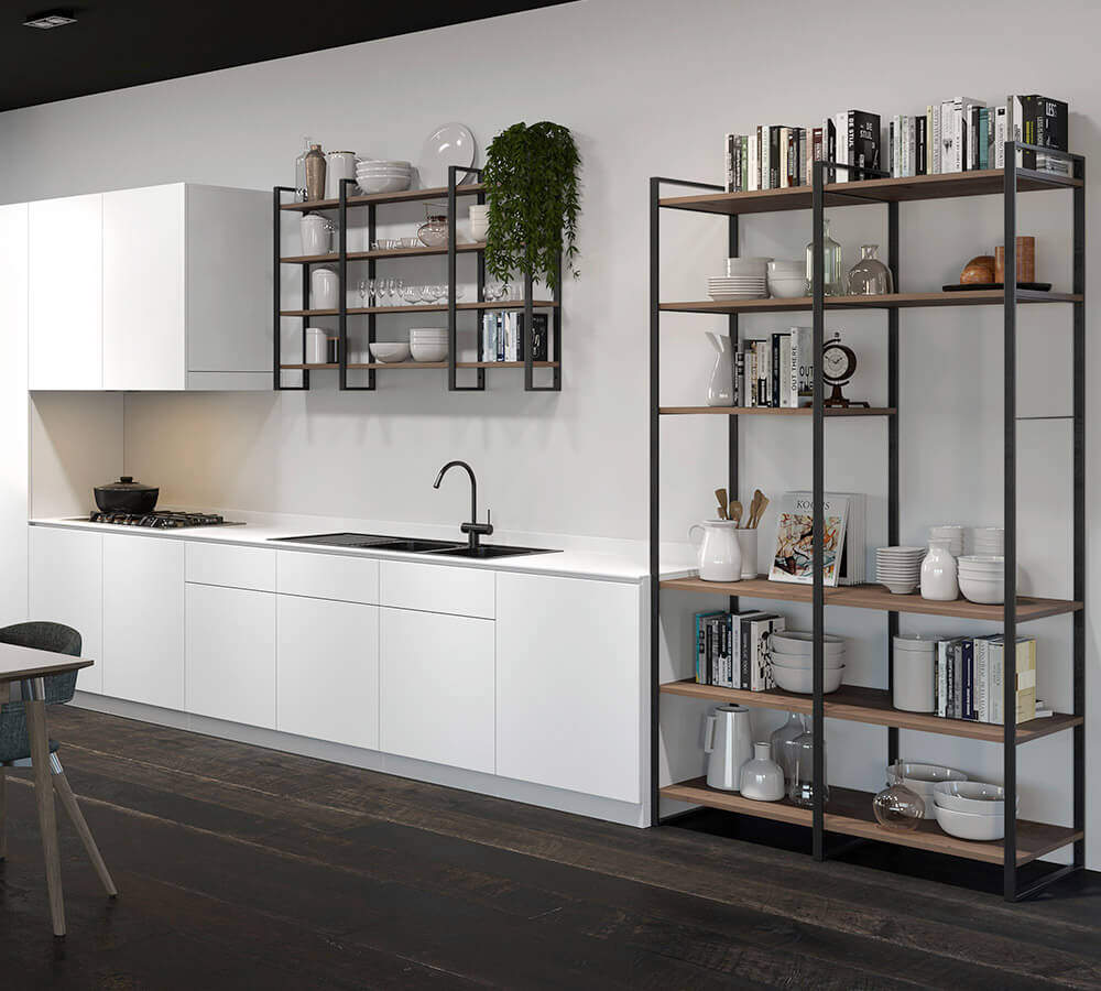 Estantería de acero YOUK para libros o accesorios, color negro