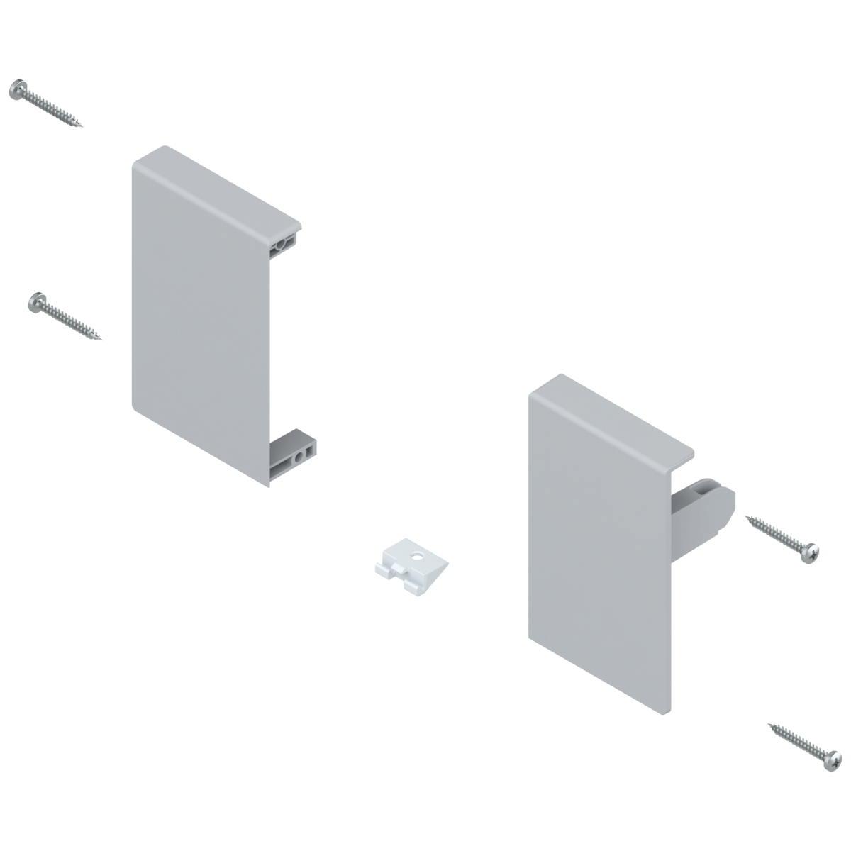 Juego de brackets frontales TANDEMBOX antaro, altura M para cajón interno, gris claro