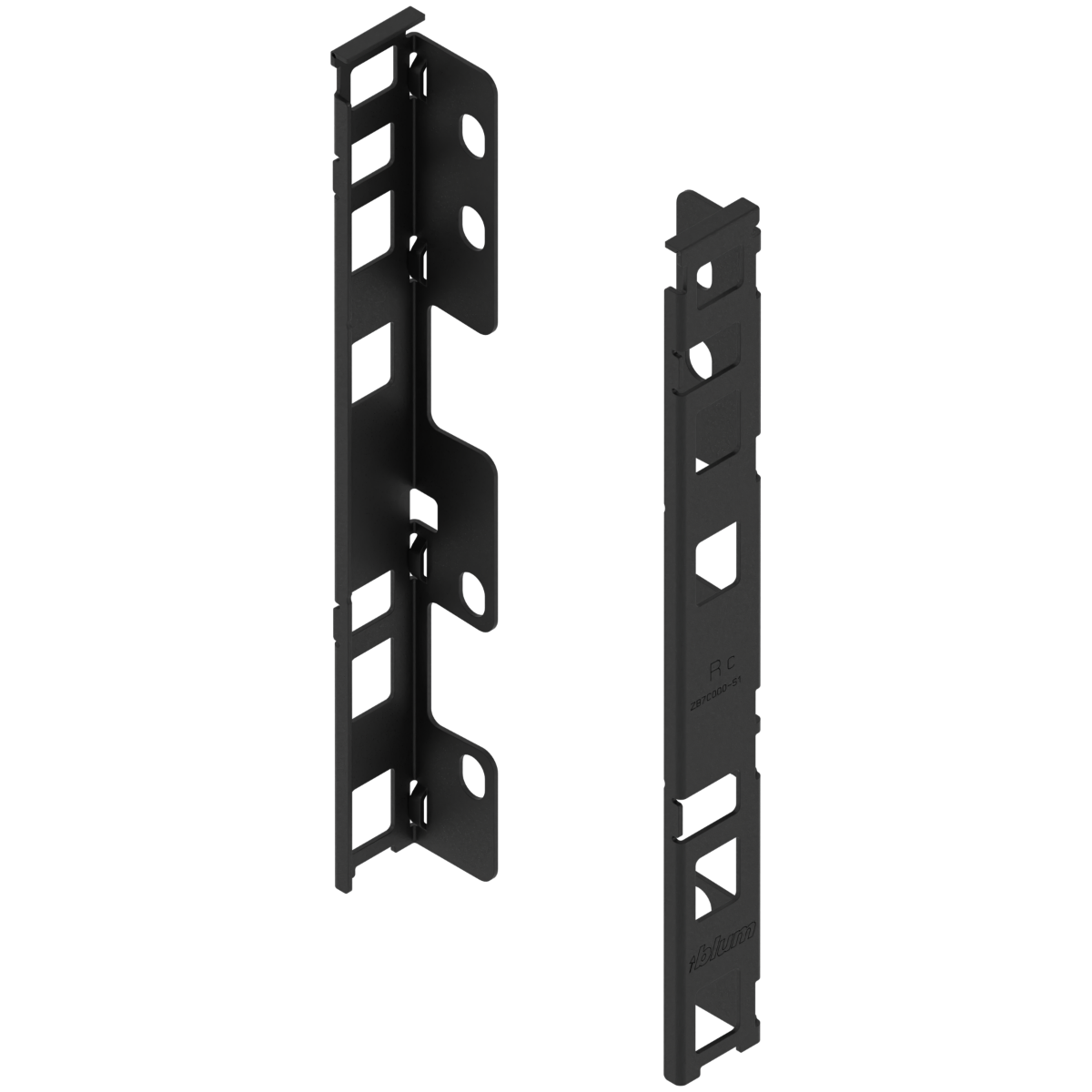 Brackets posteriores LEGRABOX, altura C, negro carbón mate