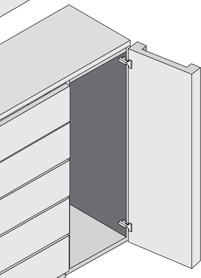 Bisagra CLIP top BLUMOTION 95° con muelle, para puerta gruesa, para atornillar (cubrimiento total)