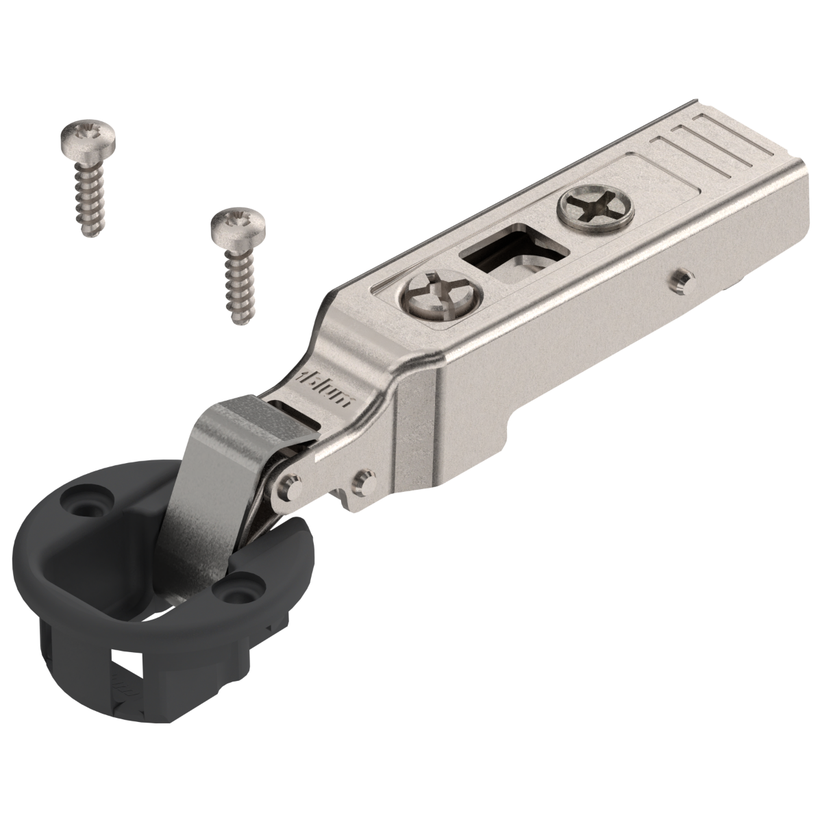 Bisagra CLIP top 94° para puerta de cristal, cubrimiento total, con muelle, para atornillar