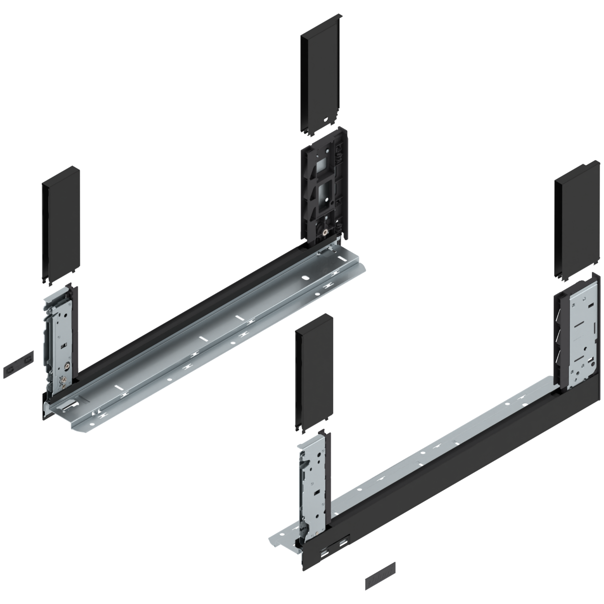 Juego de costados LEGRABOX Free, altura C, longitud 500 mm, negro carbón mate