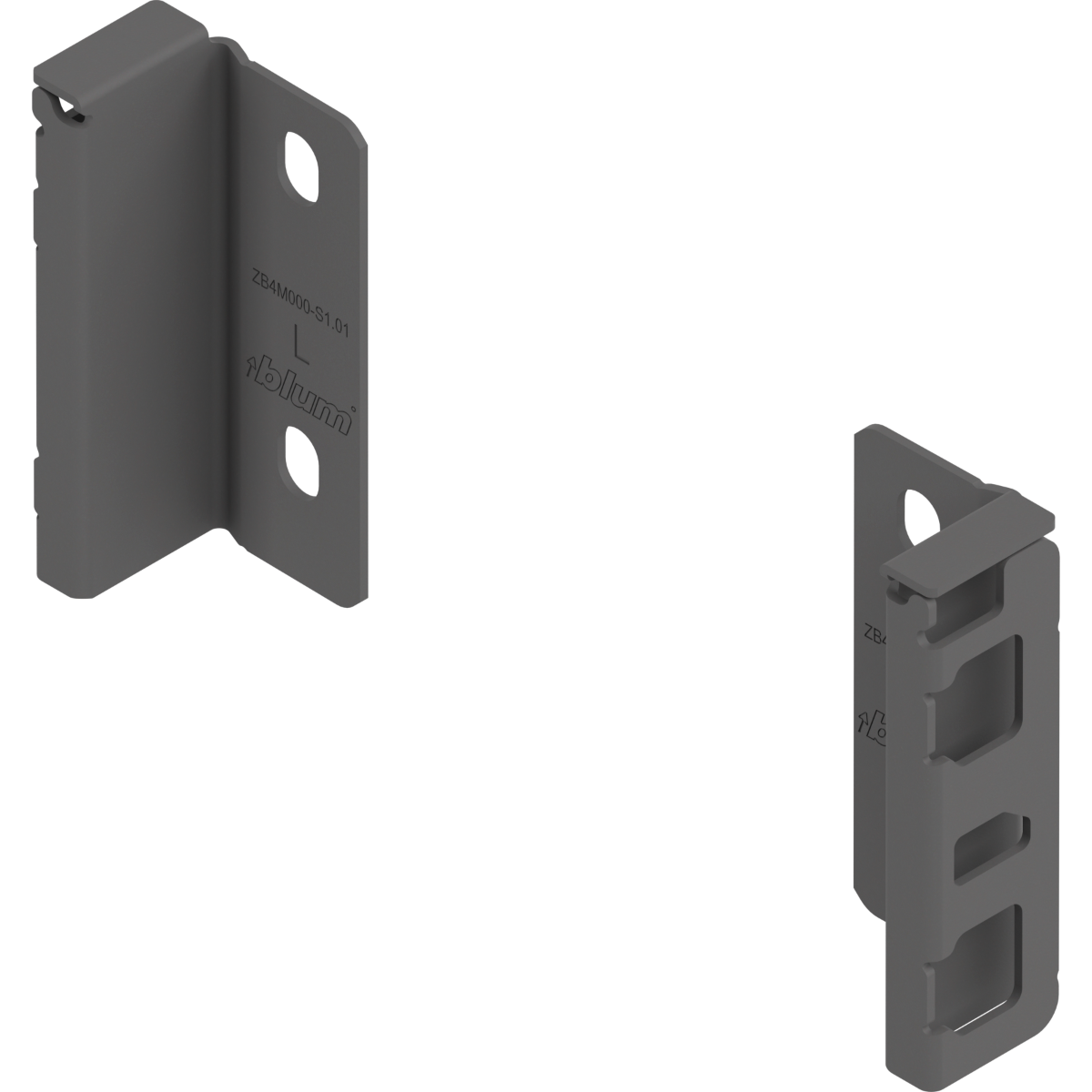 Juego de brackets posteriores para cajón MERIVOBOX, altura M, gris orión