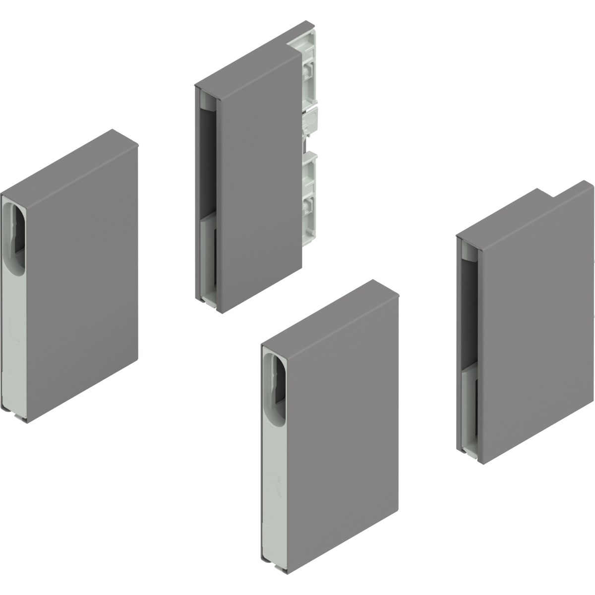 Juego de BOXCOVER MERIVOBOX, altura E (192 mm), gris indium mate