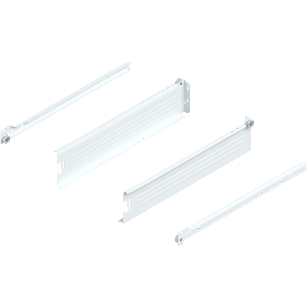 Costados y correderas METABOX, Altura M, longitud 400 mm, blanco nieve