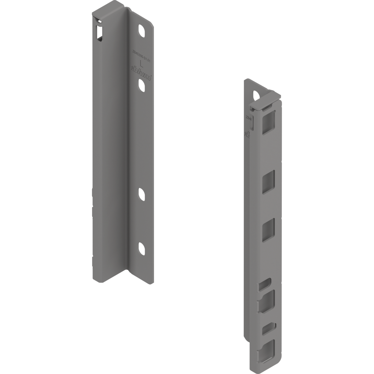 Juego de brackets posteriores para cajón MERIVOBOX, altura E, gris indium mate