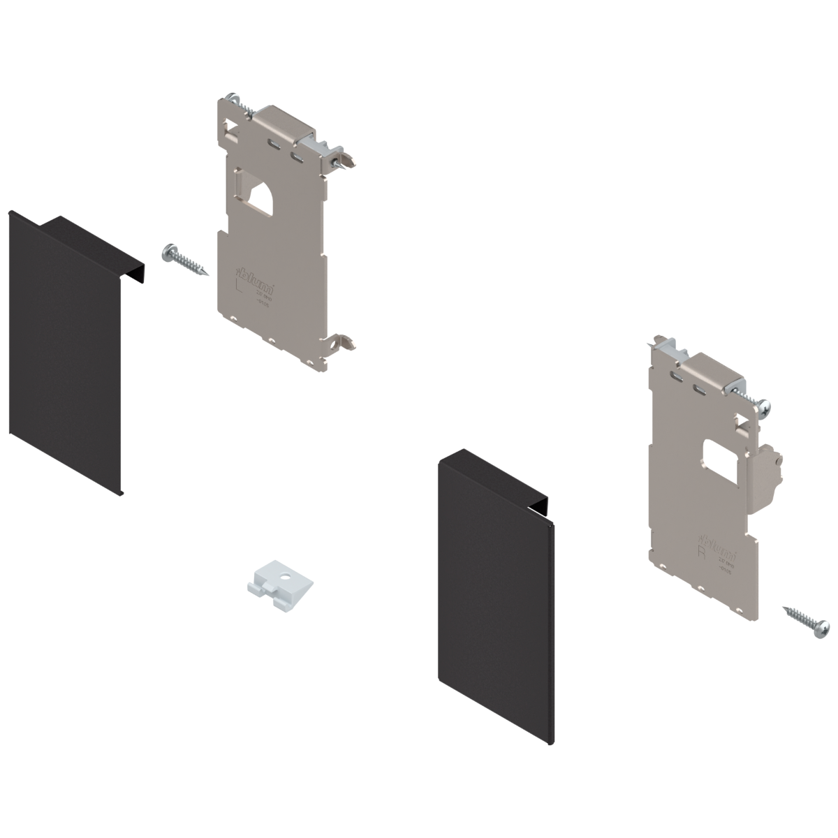 Brackets frontales LEGRABOX, altura M para cajón interior, negro terra mate