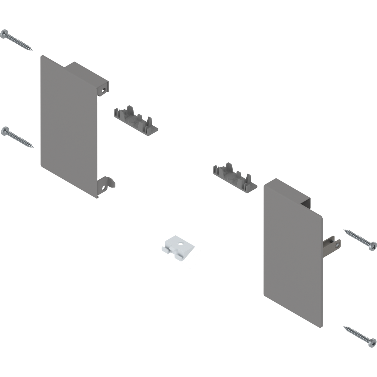 Juego de brackets frontales MERIVOBOX, altura M para cajón interior, gris indium mate