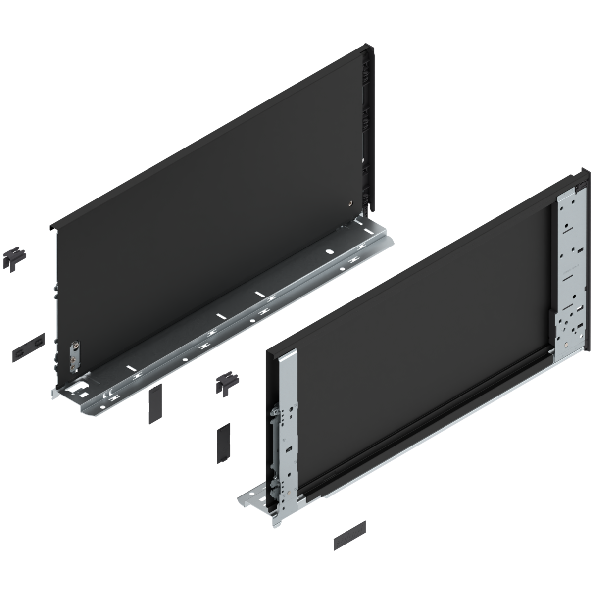 Juego de costados interiores myLEGRABOX edición especial, altura F, longitud 500 mm, negro carbón mate