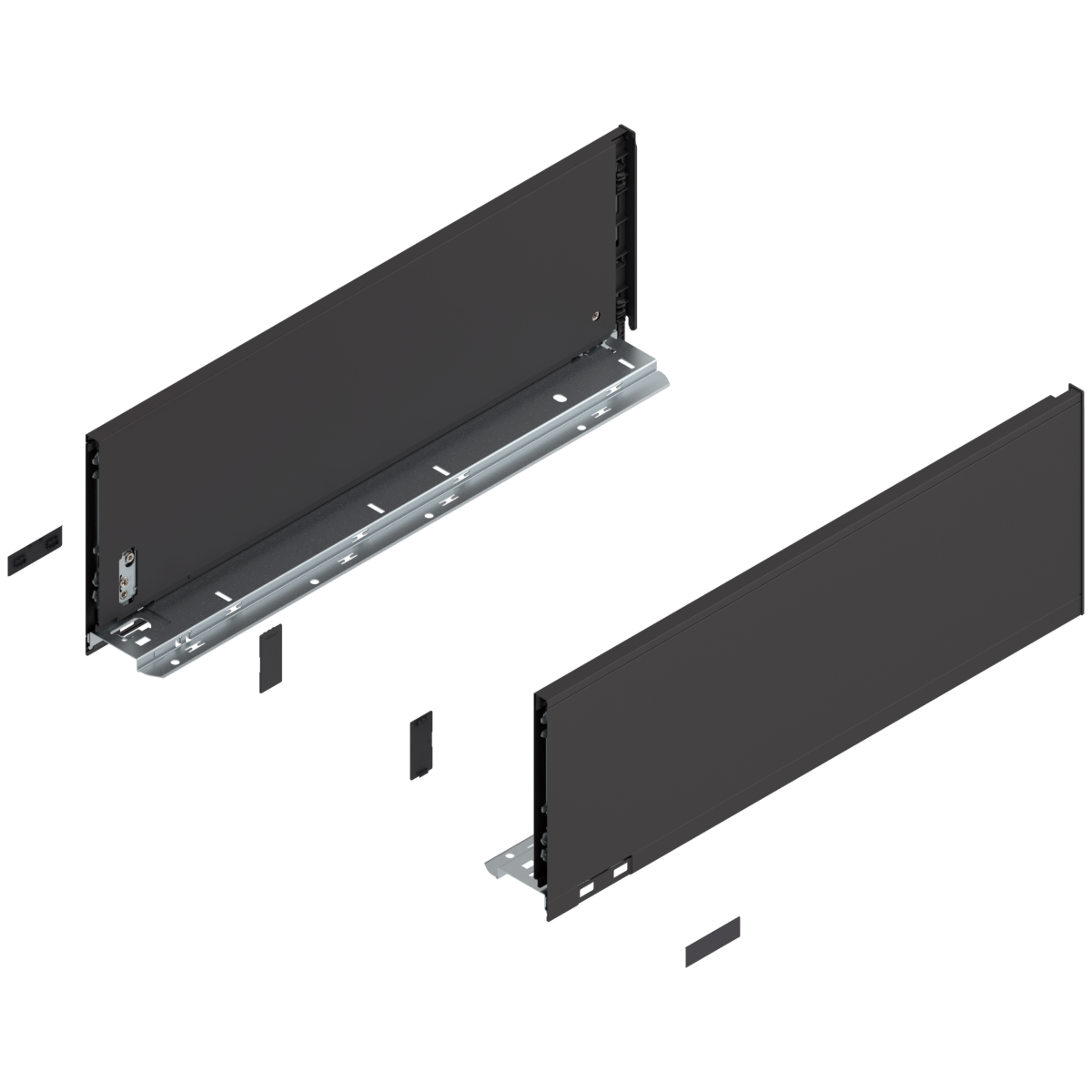 Costados LEGRABOX, altura C, longitud 500mm, negro terra mate