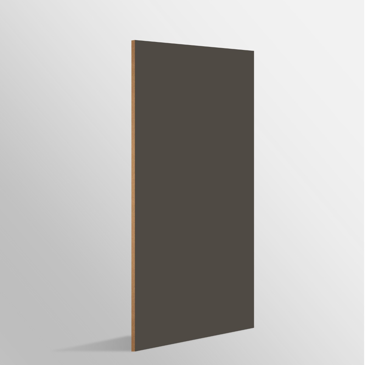 Tablero de MDF con laminado FENIX, Grigio Aragona y trascara HPL Graphite, formato 1.22 x 2.44 m