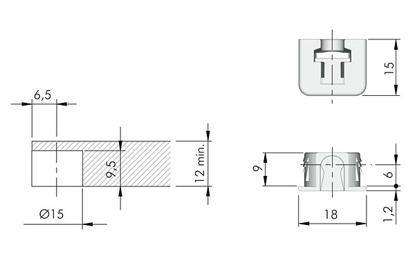 Soporte FLIPPER para entrepaño de mueble