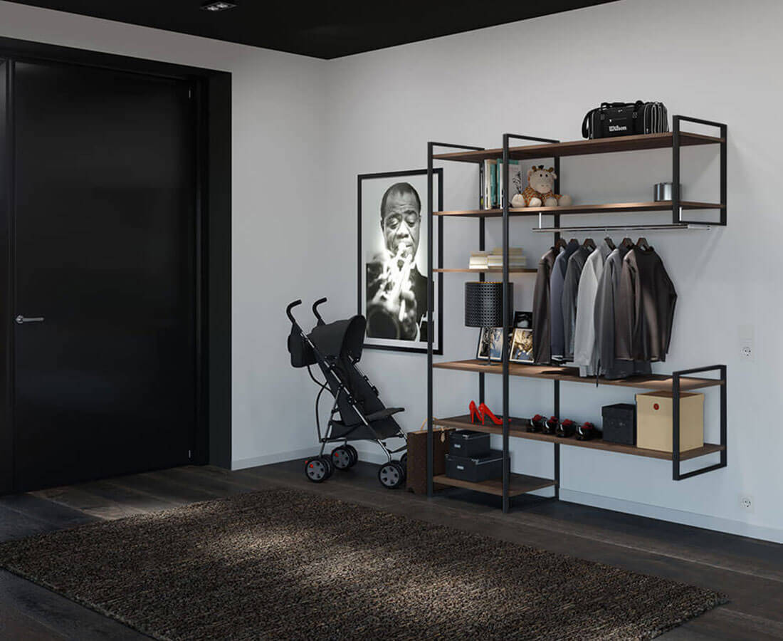 Estantería de acero YOUK para libros o accesorios, color negro