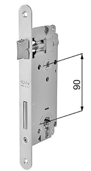 Mecanismo Patent Grande AGB para recámara, cantos redondos de 18 mm x 238 mm acabado níquel platedo