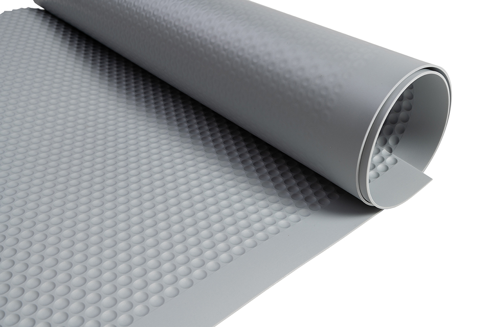Tapete flexible para bajo fregadero AQUA-NON, 1 rollo de medida 1200 mm X 580 mm, color Silvergrey