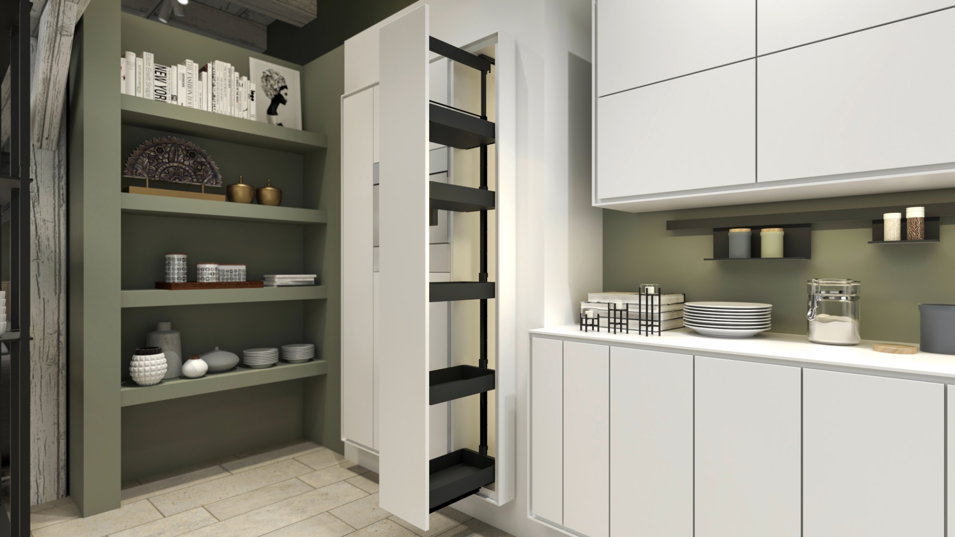 Set de 3 entrepaños para DISPENSA K-LINE de 300 mm, acabado antracita