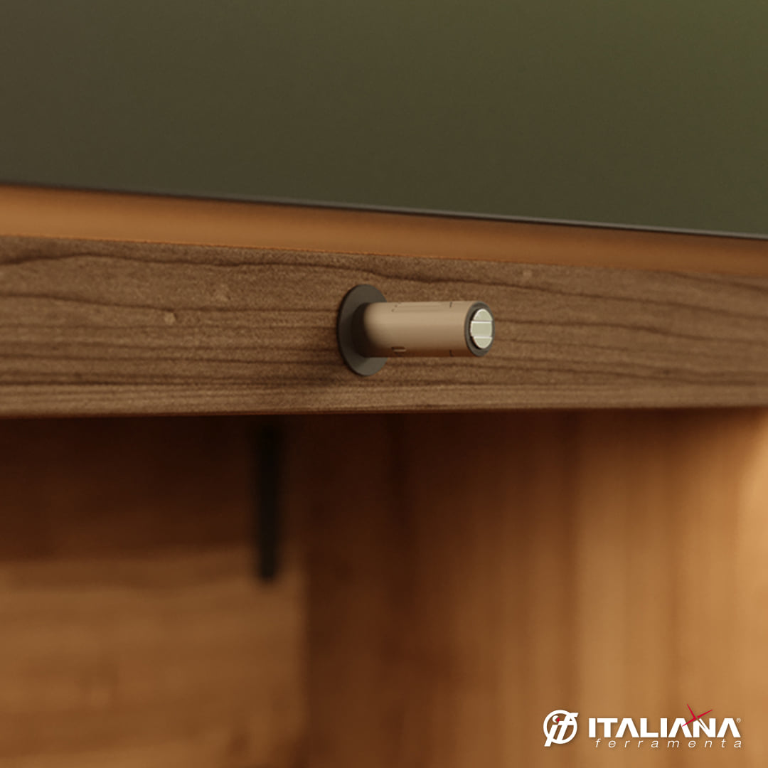 Sistema de apertura K-PUSH TECH para puerta gabinete, color antracita