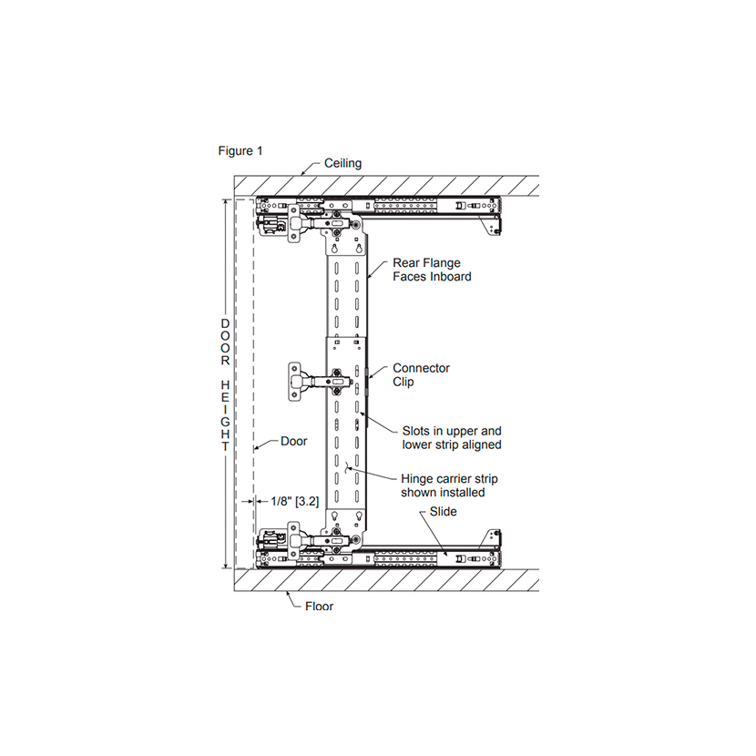 Barra estabilizadora para corredera 1432 para puerta insertable