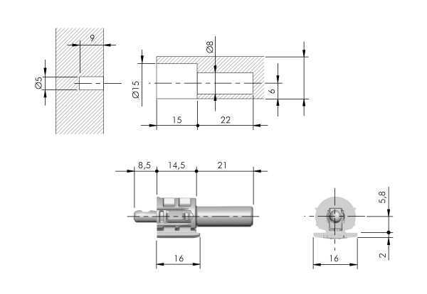 Soporte KINTAI para entrepaños