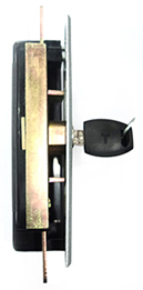 Cerradura españoleta para mueble metálico, acabado NEGRO