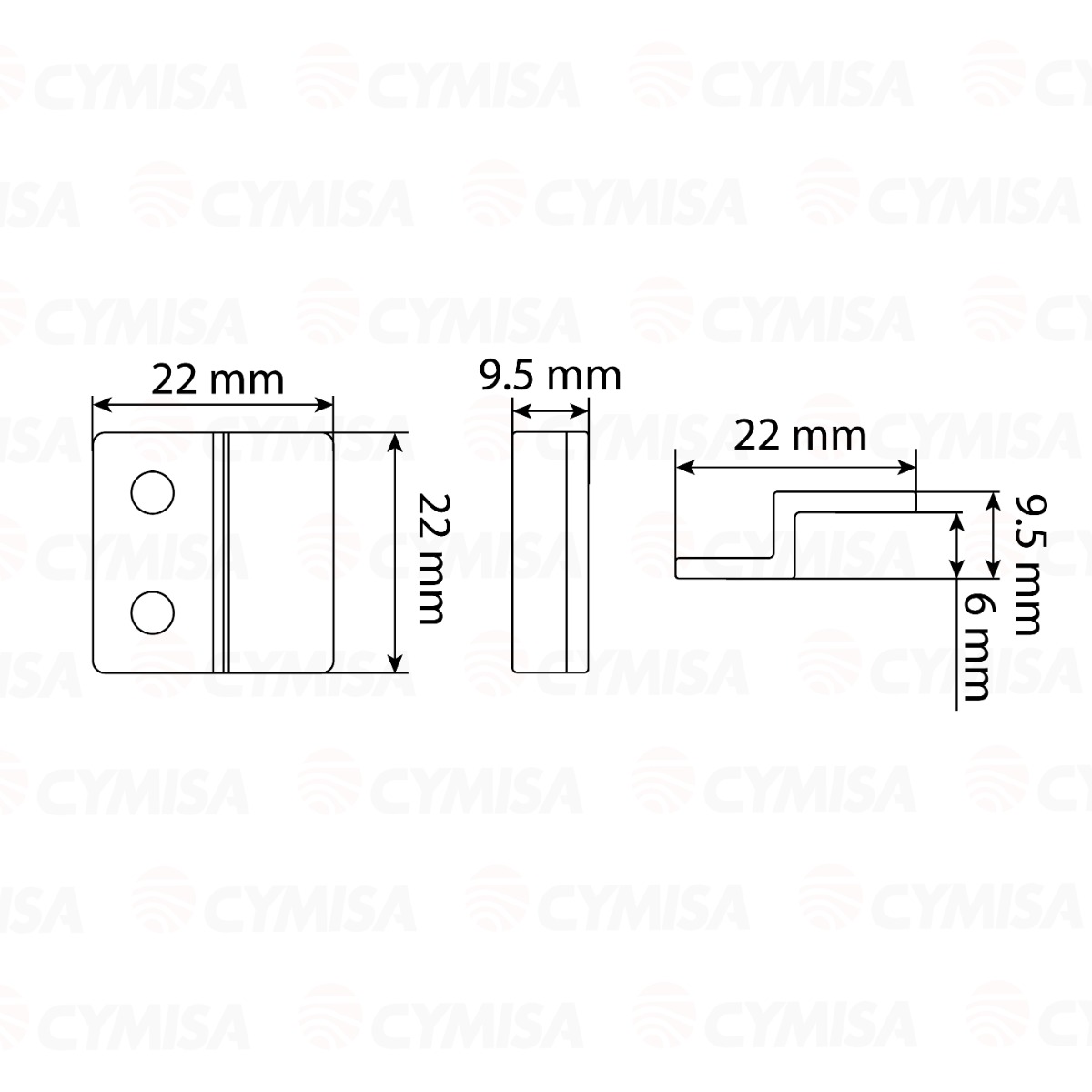 Cilindro para cerradura de 2 puertas de madera