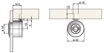 Cerradura para 1 puerta de vidrio