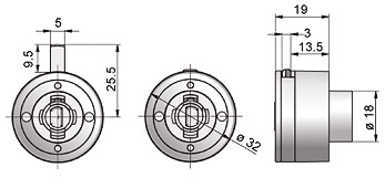 Cerradura dos puertas de Vidrio