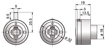Cerradura para 2 puertas de Vidrio