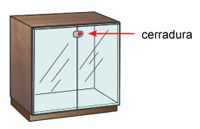 Cerradura para 2 puertas de Vidrio
