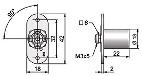 Cerradura para persiana,  derecha