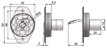 Cerradura para puertas corredizas de madera, acabado níquel