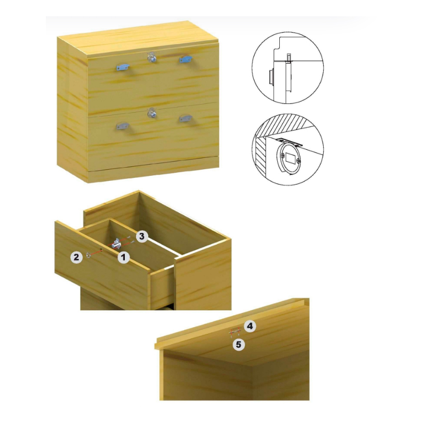 Cerradura redonda para una puerta, acabado níquel