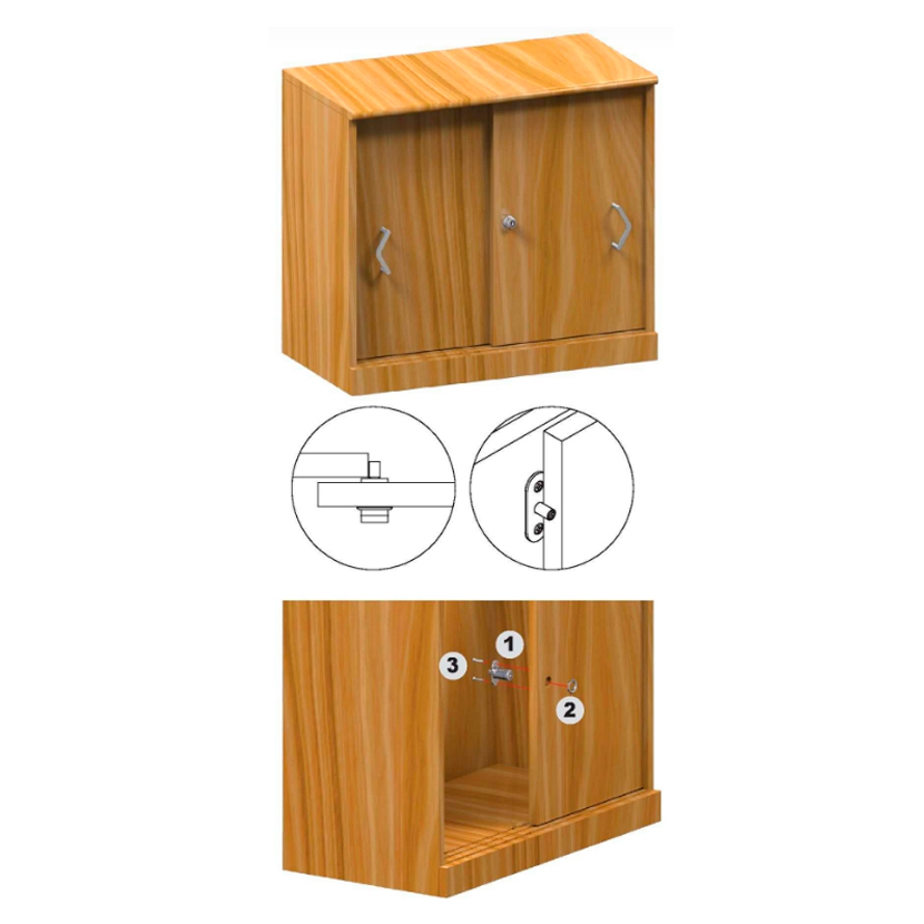 Cerraduras de PUSH para puertas corredizas, acabado níquel