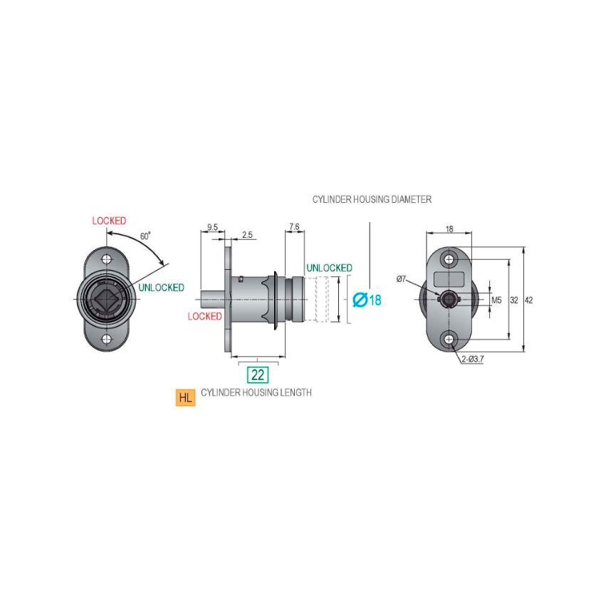 Cerraduras de PUSH para puertas corredizas, acabado níquel
