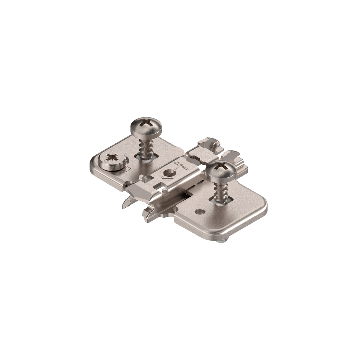 Placa de montaje en cruz para bisagra CLIP, altura 0mm, taquete expansivo de 5mm, ajuste excéntrico