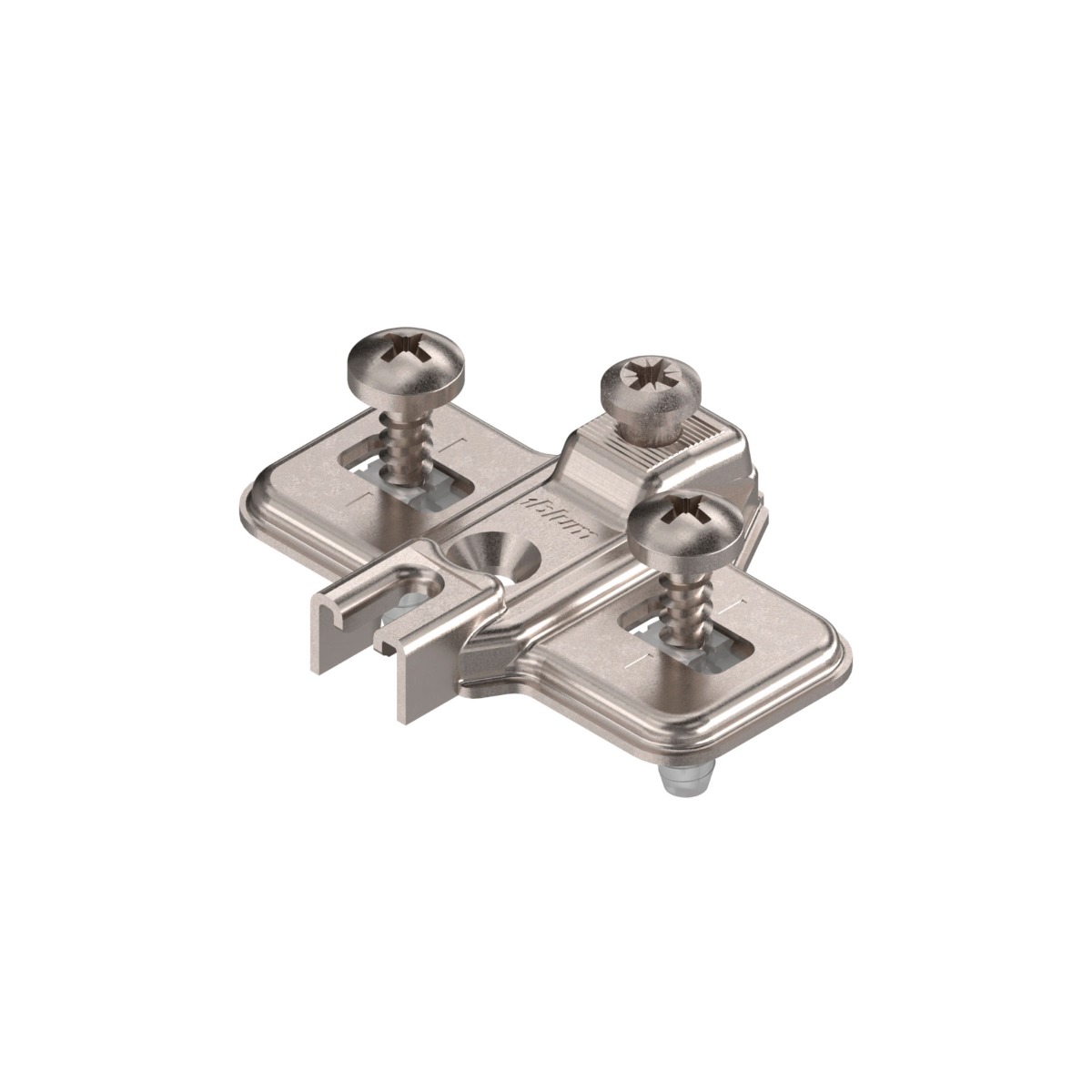 Placa de montaje en cruz para bisagra MODUL, altura 0mm, con taquete expansivo Ø5mm
