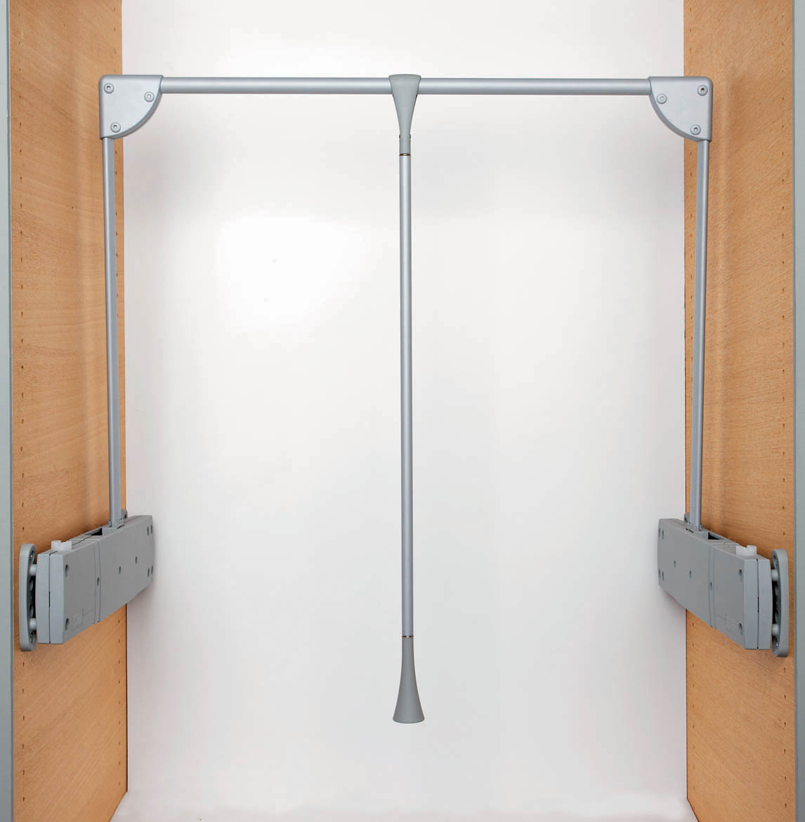 Mecanismo Colgador SUPER PRO, capacidad de carga 18 kg, ancho variable de 800 mm hasta 1100 mm, acabado gris aluminio