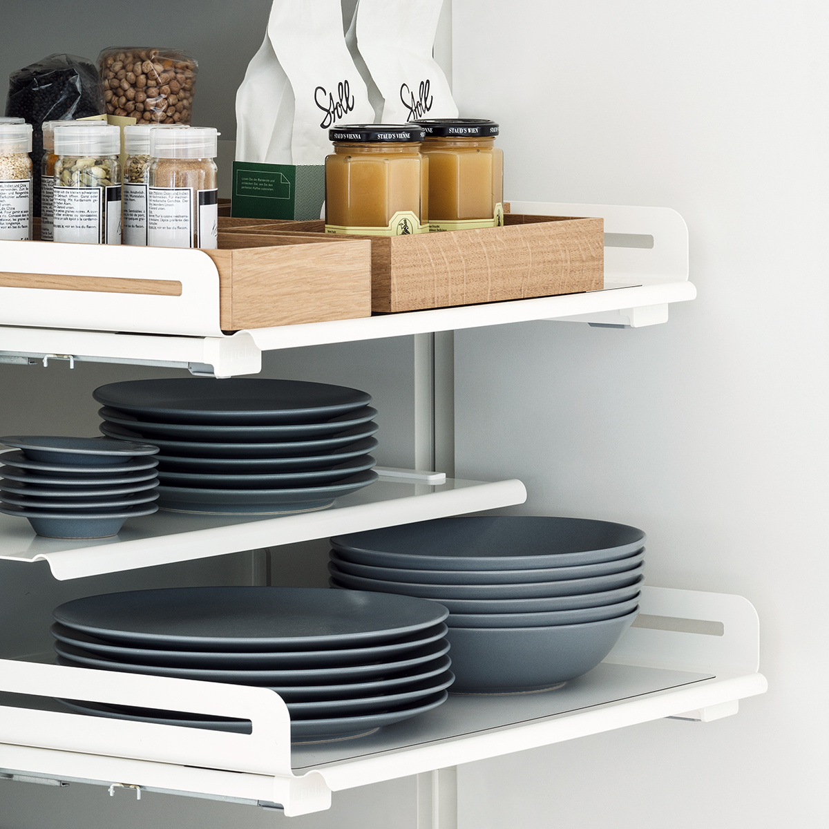 Entrepaño extraíble EXTENDO, Línea LIBELL para mueble de 900 mm, color blanco