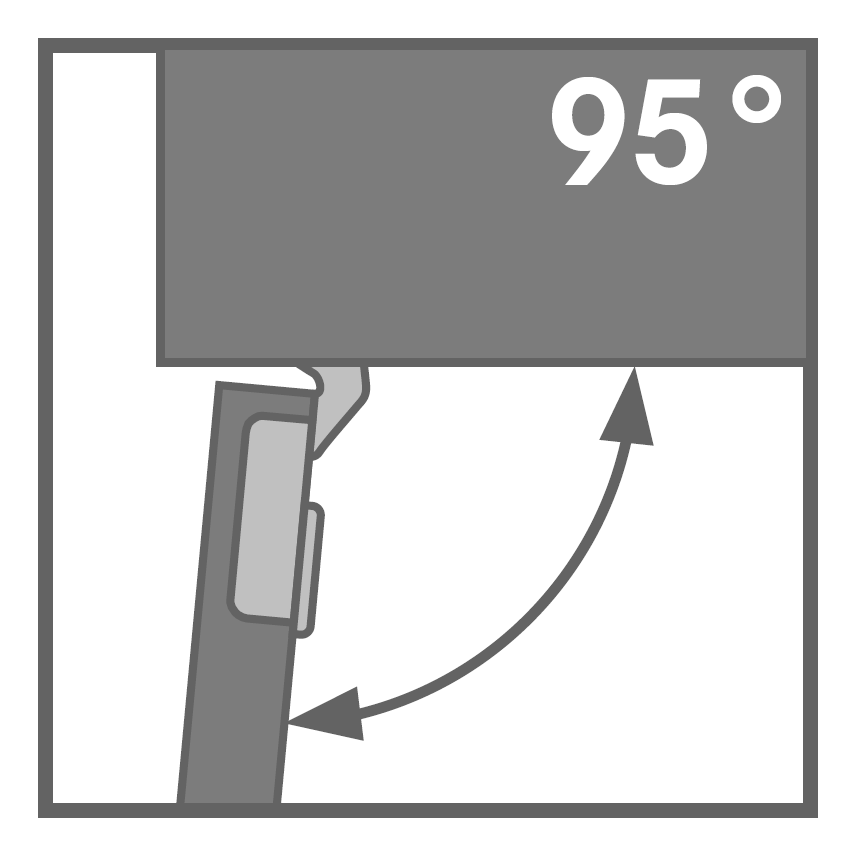 Bisagra de 95° para puerta de hasta 36 mm de grosor
